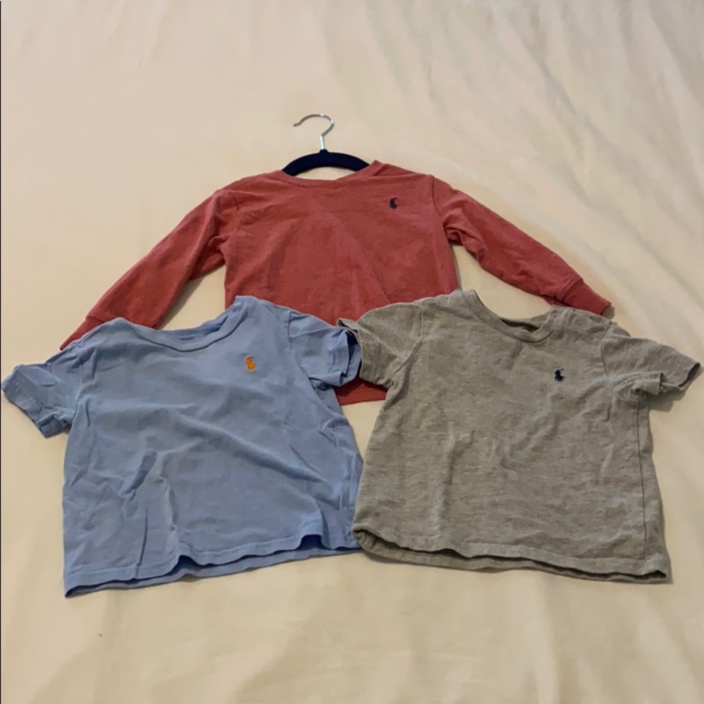 Toddler Polo Bundle-blue: 18m, red: 2T, gray: 12m